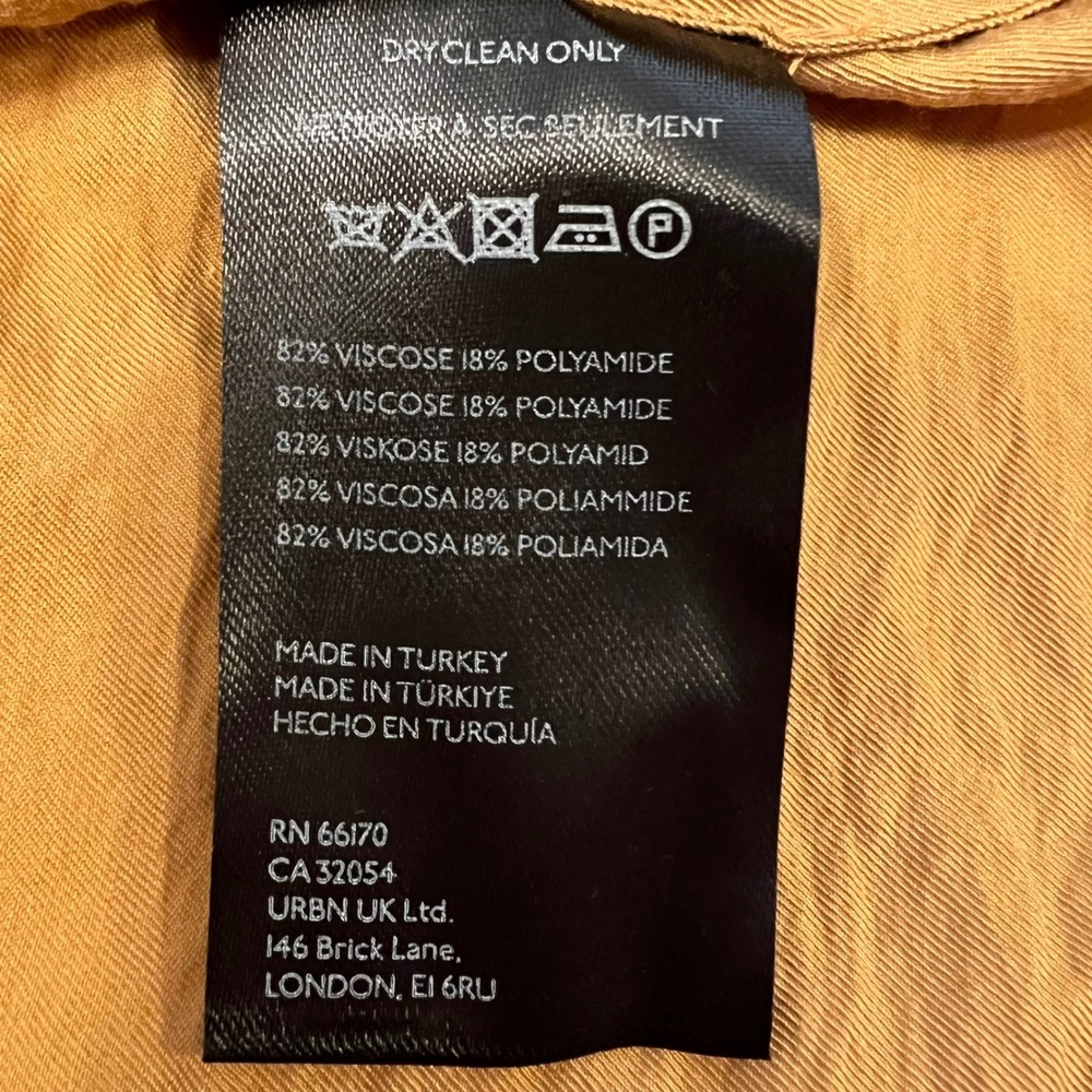Anthropologie The Dylon Placket Top Mustard Brown V-Neck Textured Blouse Size XL - Picture 8 of 8